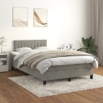 Giroletto a Molle con Materasso Grigio Chiaro 120x190cm Velluto