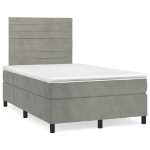 Giroletto a Molle con Materasso Grigio Chiaro 120x190cm Velluto