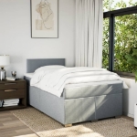 Giroletto a Molle con Materasso Grigio Chiaro 120x200cm Tessuto