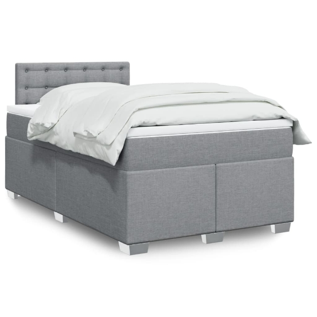 Giroletto a Molle con Materasso Grigio Chiaro 120x200cm Tessuto