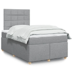 Giroletto a Molle con Materasso Grigio Chiaro 120x200cm Tessuto