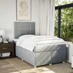 Giroletto a Molle con Materasso Grigio Chiaro 120x200cm Tessuto
