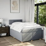 Giroletto a Molle con Materasso Grigio Chiaro 120x200cm Tessuto