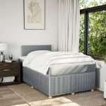Giroletto a Molle con Materasso Grigio Chiaro 120x200cm Tessuto