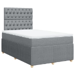 Giroletto a Molle con Materasso Grigio Chiaro 120x200cm Tessuto