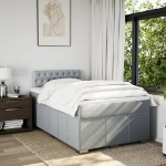 Giroletto a Molle con Materasso Grigio Chiaro 120x200cm Tessuto