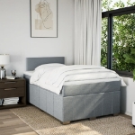 Giroletto a Molle con Materasso Grigio Chiaro 120x200cm Tessuto