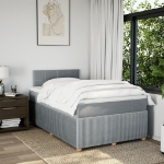 Giroletto a Molle con Materasso Grigio Chiaro 120x200cm Tessuto