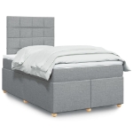 Giroletto a Molle con Materasso Grigio Chiaro 120x200cm Tessuto