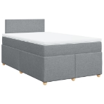 Giroletto a Molle con Materasso Grigio Chiaro 120x200cm Tessuto