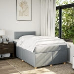 Giroletto a Molle con Materasso Grigio Chiaro 120x200cm Tessuto