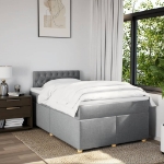 Giroletto a Molle con Materasso Grigio Chiaro 120x200cm Tessuto