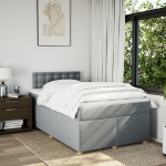 Giroletto a Molle con Materasso Grigio Chiaro 120x200cm Tessuto