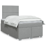 Giroletto a Molle con Materasso Grigio Chiaro 120x200cm Tessuto