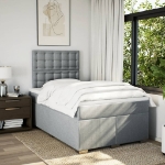 Giroletto a Molle con Materasso Grigio Chiaro 120x200cm Tessuto