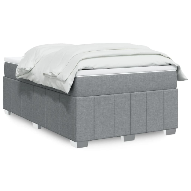Giroletto a Molle con Materasso Grigio Chiaro 120x200cm Tessuto