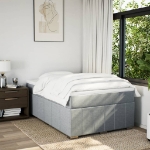 Giroletto a Molle con Materasso Grigio Chiaro 120x200cm Tessuto