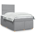 Giroletto a Molle con Materasso Grigio Chiaro 120x200cm Tessuto