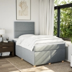 Giroletto a Molle con Materasso Grigio Chiaro 120x200cm Tessuto