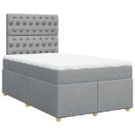 Giroletto a Molle con Materasso Grigio Chiaro 120x200cm Tessuto