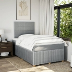 Giroletto a Molle con Materasso Grigio Chiaro 120x200cm Tessuto