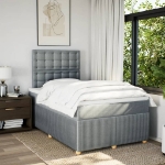 Giroletto a Molle con Materasso Grigio Chiaro 120x200cm Tessuto