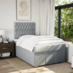 Giroletto a Molle con Materasso Grigio Chiaro 120x200cm Tessuto