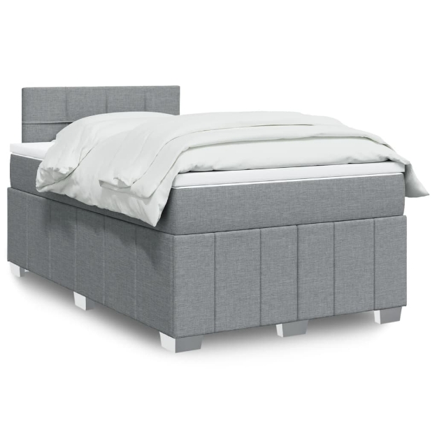 Giroletto a Molle con Materasso Grigio Chiaro 120x200cm Tessuto