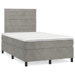 Giroletto a Molle con Materasso Grigio Chiaro 120x200cm Velluto