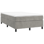 Giroletto a Molle con Materasso Grigio Chiaro 120x200cm Velluto