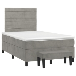 Giroletto a Molle con Materasso Grigio Chiaro 120x200cm Velluto