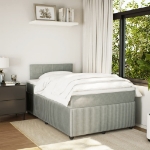 Giroletto a Molle con Materasso Grigio Chiaro 120x200cm Velluto