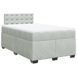 Giroletto a Molle con Materasso Grigio Chiaro 120x200cm Velluto