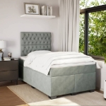 Giroletto a Molle con Materasso Grigio Chiaro 120x200cm Velluto