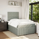 Giroletto a Molle con Materasso Grigio Chiaro 120x200cm Velluto