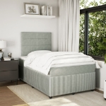 Giroletto a Molle con Materasso Grigio Chiaro 120x200cm Velluto