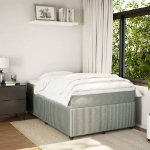 Giroletto a Molle con Materasso Grigio Chiaro 120x200cm Velluto