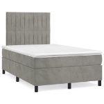 Giroletto a Molle con Materasso Grigio Chiaro 120x200cm Velluto