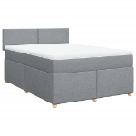 Giroletto a Molle con Materasso Grigio Chiaro 140x190cm Tessuto
