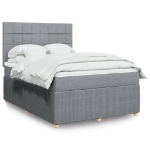 Giroletto a Molle con Materasso Grigio Chiaro 140x190cm Tessuto