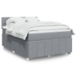 Giroletto a Molle con Materasso Grigio Chiaro 140x190cm Tessuto