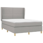 Giroletto a Molle con Materasso Grigio Chiaro 140x190cm Tessuto