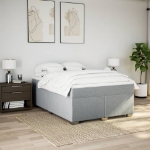 Giroletto a Molle con Materasso Grigio Chiaro 140x190cm Tessuto