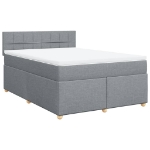 Giroletto a Molle con Materasso Grigio Chiaro 140x190cm Tessuto