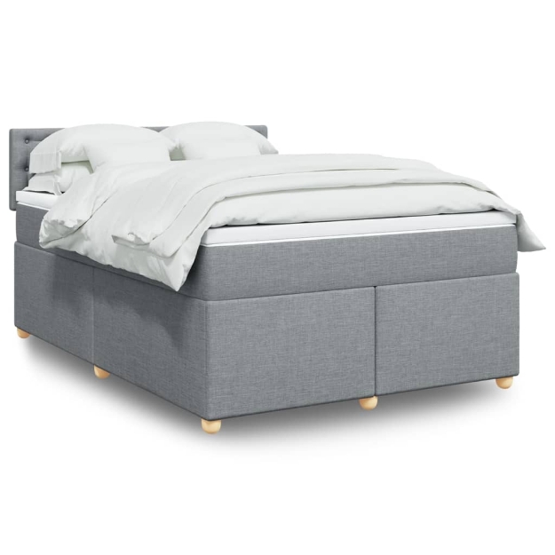 Giroletto a Molle con Materasso Grigio Chiaro 140x190cm Tessuto