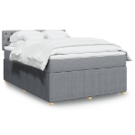 Giroletto a Molle con Materasso Grigio Chiaro 140x190cm Tessuto