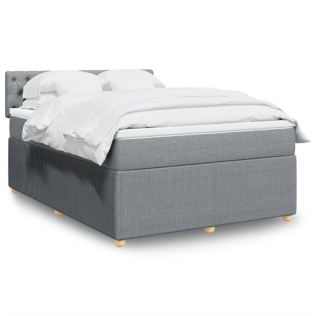 Giroletto a Molle con Materasso Grigio Chiaro 140x190cm Tessuto