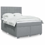 Giroletto a Molle con Materasso Grigio Chiaro 140x190cm Tessuto