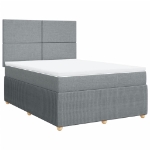 Giroletto a Molle con Materasso Grigio Chiaro 140x190cm Tessuto