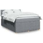 Giroletto a Molle con Materasso Grigio Chiaro 140x190cm Tessuto